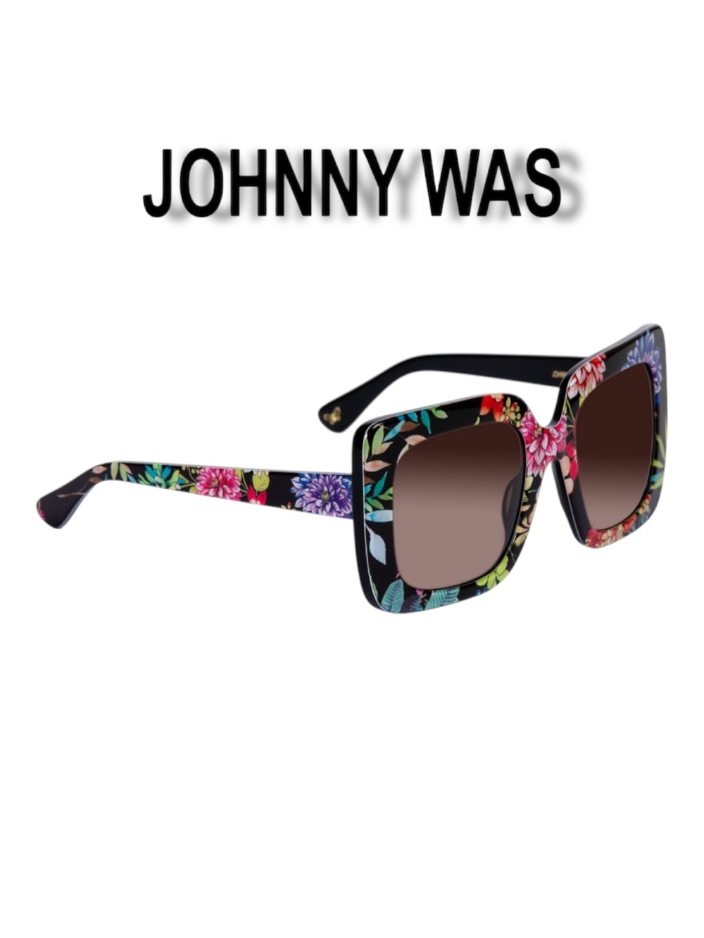 Johnny Was Sutton Printed Sunglasses Dreamer Noir Boho Square Box Set NWT - Picture 5 of 7